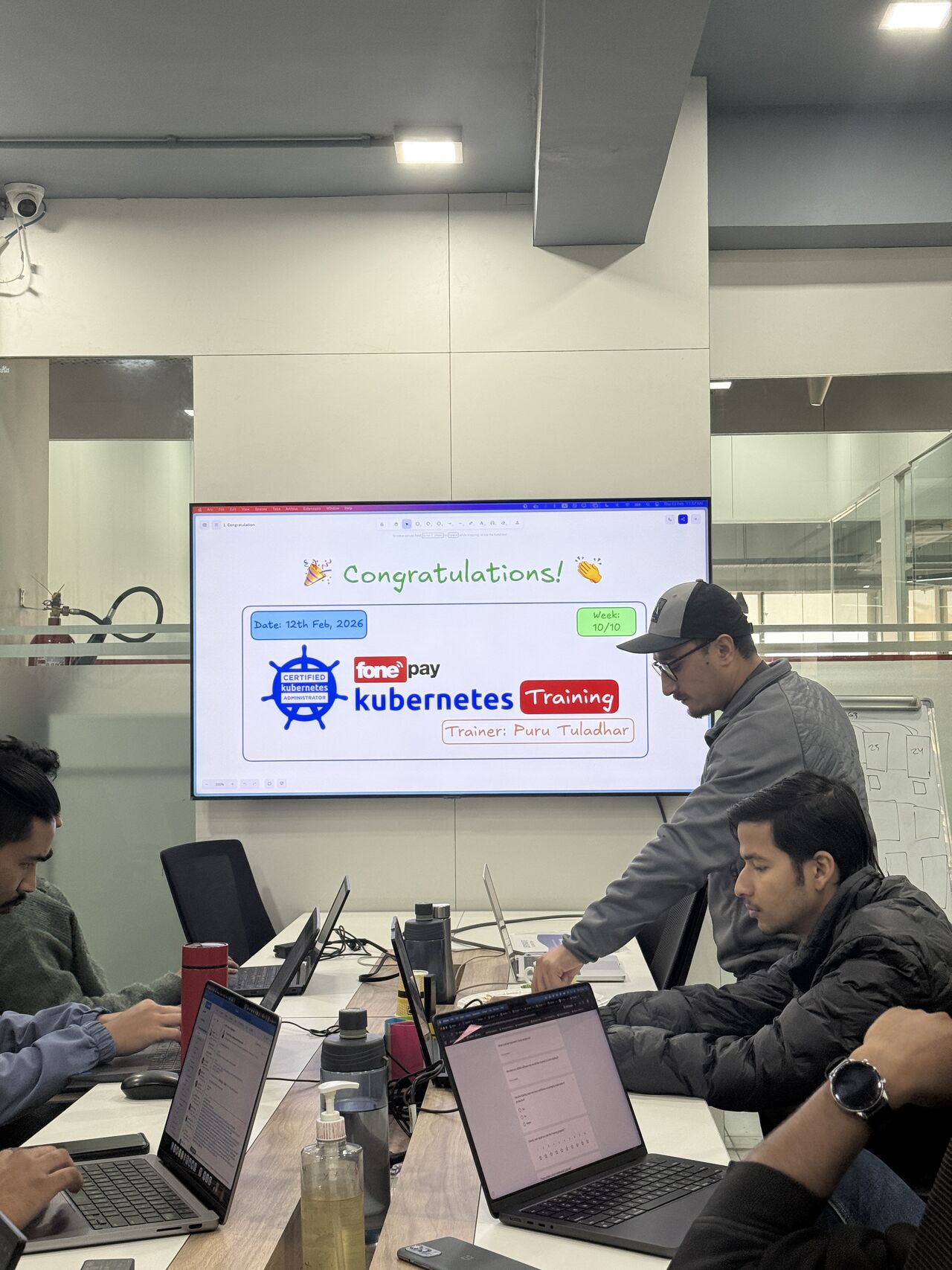 Fonepay team during a Kubernetes training session