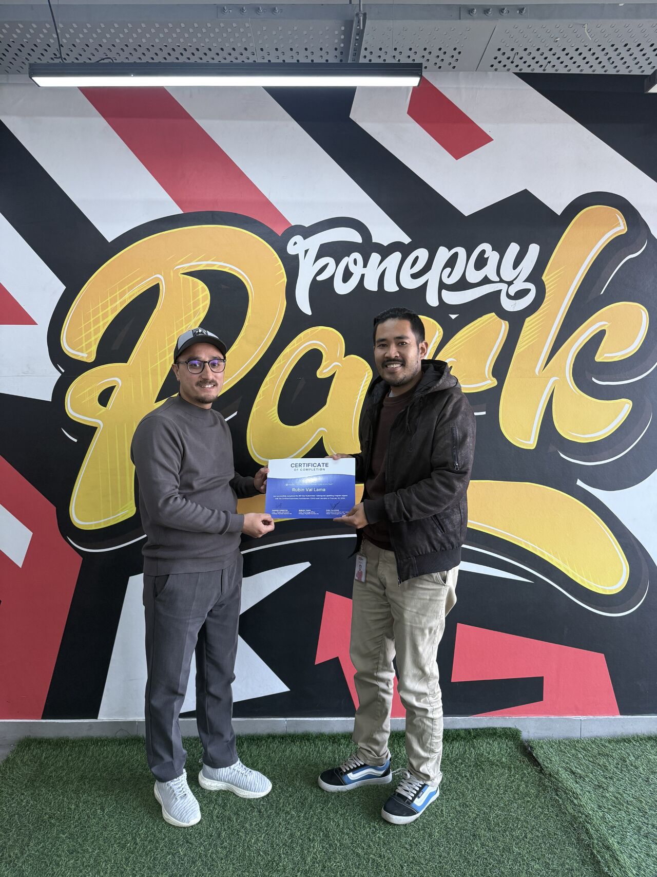 Fonepay learner receiving a training certificate
