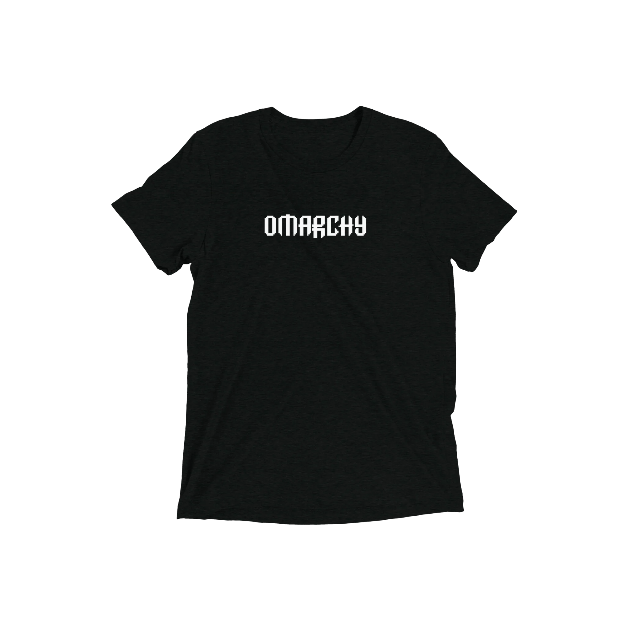 Black Omarchy T-shirt with a white Omarchy wordmark